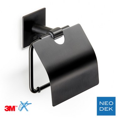 Accesorios y ayudas baño - Portarrollos con Tapa Pixel Black Negro