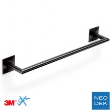 Accesorios y ayudas baño - Toallero Barra 49,5cm Pixel Black Neodek Negro