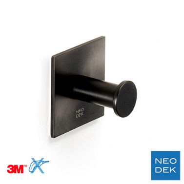 Accesorios y ayudas baño - Percha Base Cuadrada Pixel Black Negro