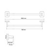Accesorios y ayudas baño - Toallero Barra 46 cm Croma Cromo Brillo