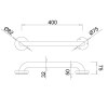 Barra Recta 400 mm Inox Mate