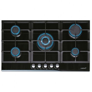 Placas de gas - CATA Encimera Gas LCI 9041 BK 5 Zonas Cristal Negro