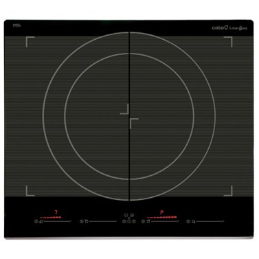 Placas de inducción - CATA Encimera Flex Inducción Giga 600 BK 4 Zonas Cristal Negro