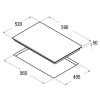 Placas de inducción - CATA Encimera Flex Inducción Giga 600 BK 4 Zonas Cristal Negro