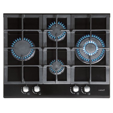 Placas de gas - CATA Encimera Gas LCI 6031 BK 4 Fuegos Cristal Negro