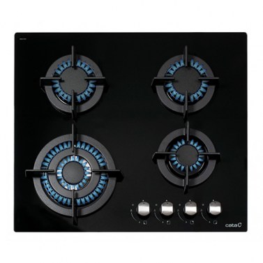Placas de gas - CATA Encimera Gas CCI 6031 BK 4 Fuegos Cristal Negro