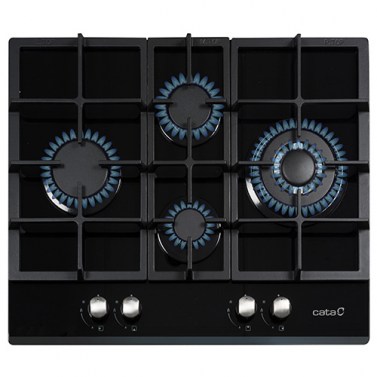 Placas de gas - CATA Encimera Gas LCIB 6031 BK 4 Fuegos Cristal Negro