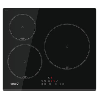 Placas de inducción - CATA Encimera Inducción IB 6303E2 BK 3 Zonas Cristal Negro