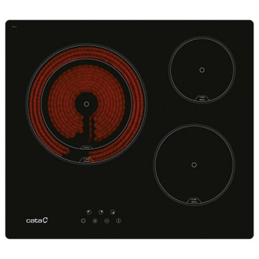 Vitrocerámicas - CATA Encimera Vitrocerámica TD 6003 BK/A 3 Zonas Cristal Negro