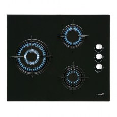 Placas de gas - CATA Encimera Gas CI 6021 3 Fuegos Cristal Negro