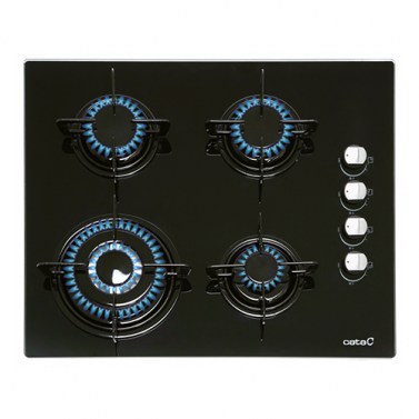 Placas de gas - CATA Encimera Gas Butano CIB 6031 4 Fuegos Cristal Negro