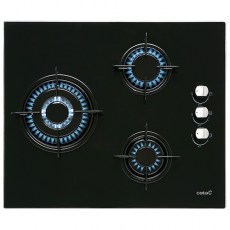 Placas de gas - CATA Encimera Gas Butano CIB 6021 BK 3 Fuegos Cristal Negro