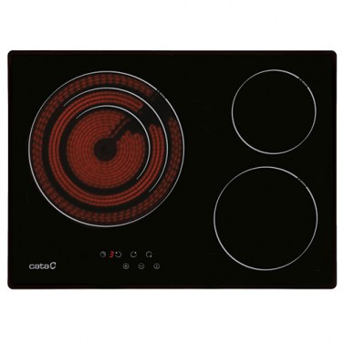 Vitrocerámicas - CATA Encimera Vitrocerámica TT 5003 3 Zonas Cristal Negro