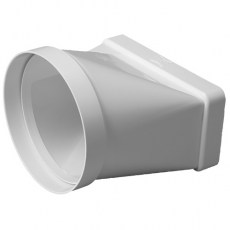 Ventilación - Empalme Mixto Ventilación 150x75 mm a Ø120 mm Blanco