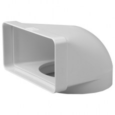 Ventilación - Codo Vertical Mixto Ventilación 150x75 mm a Ø120 mm Blanco