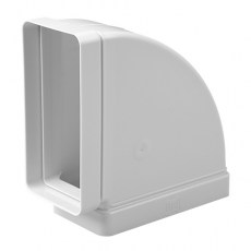 Ventilación - Codo Horizontal Rectangular 90º Ventilación 150x75 mm Blanco