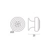 Pomos mueble - Pomo Traditional 09 25mm Cuero
