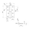 Bisagra Inox 100x65 mm Negro Mate Derecha