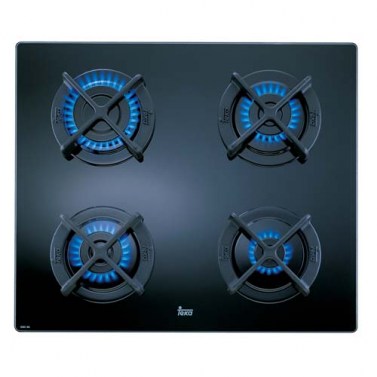 TEKA Encimera Gas Natural CGC Polivalente 4 Fuegos Cristal Negro
