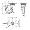 Rueda Goma Serie B-PGI 1-0549 25 Kg 60 mm Pletina y Freno