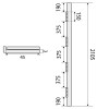 Bisagra Antipalanca Larga 1063 sin Remate 2100x45 mm Cromo Mate