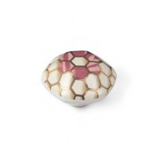 Pomos mueble - Pomo Panal Ø45mm Porcelana Blanca y Rosa
