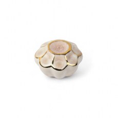 Pomos mueble - Pomo Flor Ø46mm Porcelana Blanca con Bordes Dorados