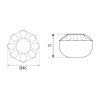 Pomos mueble - Pomo Flor Ø46mm Porcelana Blanca con Bordes Dorados