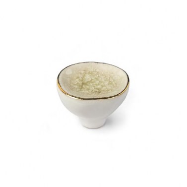 Pomos mueble - Pomo Ovalado 1091BL 44x39mm Porcelana Blanca y Cristal
