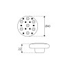 Pomos mueble - Pomo Redondo 1092LT Ø40mm Pocerlana Blanca Motivos Dorados