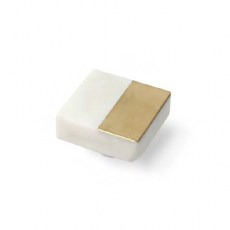 Pomos mueble - Pomo Cuadrado 1095BL 37x37mm Mármol Blanco y Latón Pulido