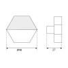 Pomos mueble - Pomo Hexagonal 1096BL Ø40mm Mármol Blanco y Latón Pulido