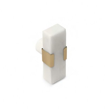 Pomos mueble - Pomo Rectangular 1098BL 53x20mm Mármol Blanco y Latón Pulido