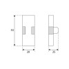 Pomos mueble - Pomo Rectangular 1098BL 53x20mm Mármol Blanco y Latón Pulido