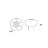 Pomos mueble - Pomo Ethnic 109 35mm Estrella hueso Natural Madera