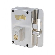 Cerradura Sobreponer YALE 10 70mm Cilindro Redondo Izquierda Níquel