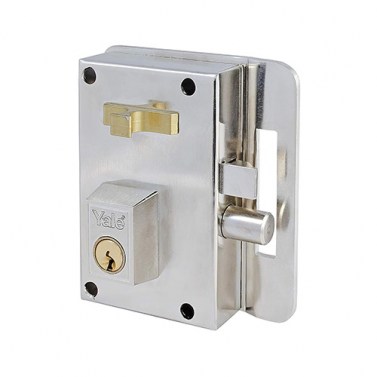 Cerradura Sobreponer YALE 10 70mm Cilindro Redondo Izquierda Níquel