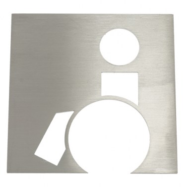 Indicador Servicios Discapacitados 100x100 mm Inox Mate