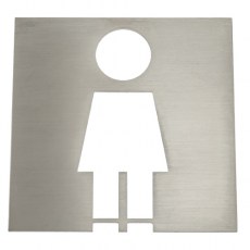 Indicador Servicios Mujer 100x100 mm Inox Mate