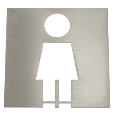 Indicador Servicios Mujer 100x100 mm Inox Mate