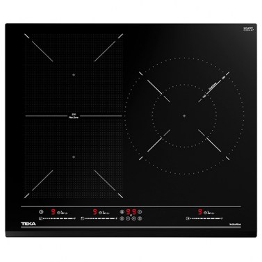 Placas de inducción - TEKA Encimera Flex Inducción IZF 65320 BK MSP 3 Zonas Cristal Negro