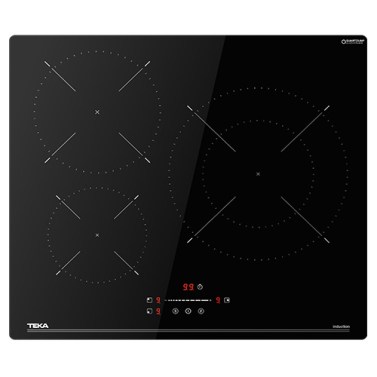 Placas de inducción - TEKA Encimera Inducción IBC 63 BF110 3 Zonas Cristal Negro