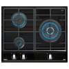 Placas de gas - TEKA Encimera Gas Natural GZC 63310 3F Exact Flame 3 Fuegos Cristal Negro