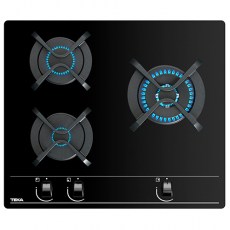 Placas de gas - TEKA Encimera Gas Butano GBC 63010 3 Fuegos Cristal Negro