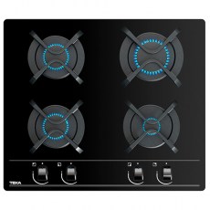 Placas de gas - TEKA Encimera Gas Natural GBC 64000 KBN 4 Fuegos Cristal Negro