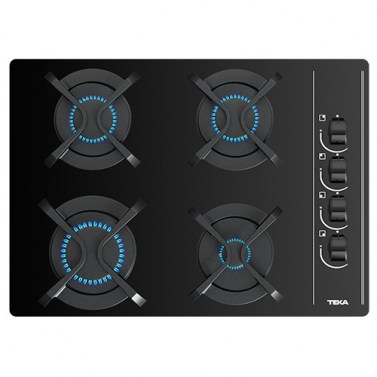 Placas de gas - TEKA Encimera Gas Butano GBC 64003 KBA 4 Fuegos Cristal Negro