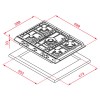 Placas de gas - TEKA Encimera Gas Butano EX 70.1 5G AI AL DR CI 5 Fuegos Inox