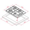 Placas de gas - TEKA Encimera Gas Butano HLX 540 KL 4 Fuegos Inox