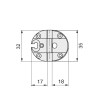 Bisagras Varias - Bisagra Regulable Estilo Provenzal sin Remates 35x18 mm Cuero