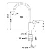 TEKA Grifo Cocina Caño Alto MT Plus MTP 995 Cromo
